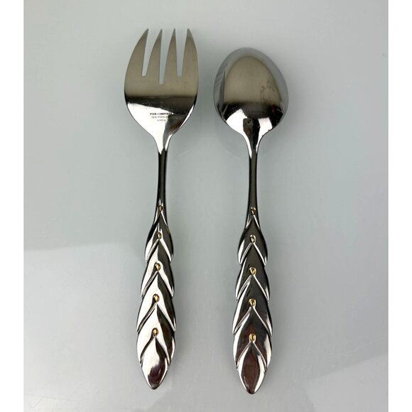 Pier 1 Imports Stainless Steel 18/8 Korea Serving Spoon & Fork Large - Picture 7 of 14